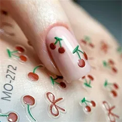 Klistermærker med kirsebær 5D, selvklæbende, MO-272, GNB